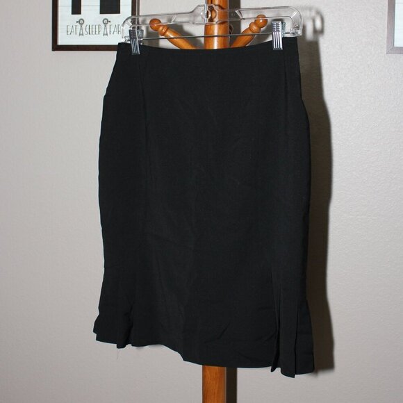 Escada Womens Black Back Pleat Wool Blend Skirt Size 36/6 - Picture 1 of 7